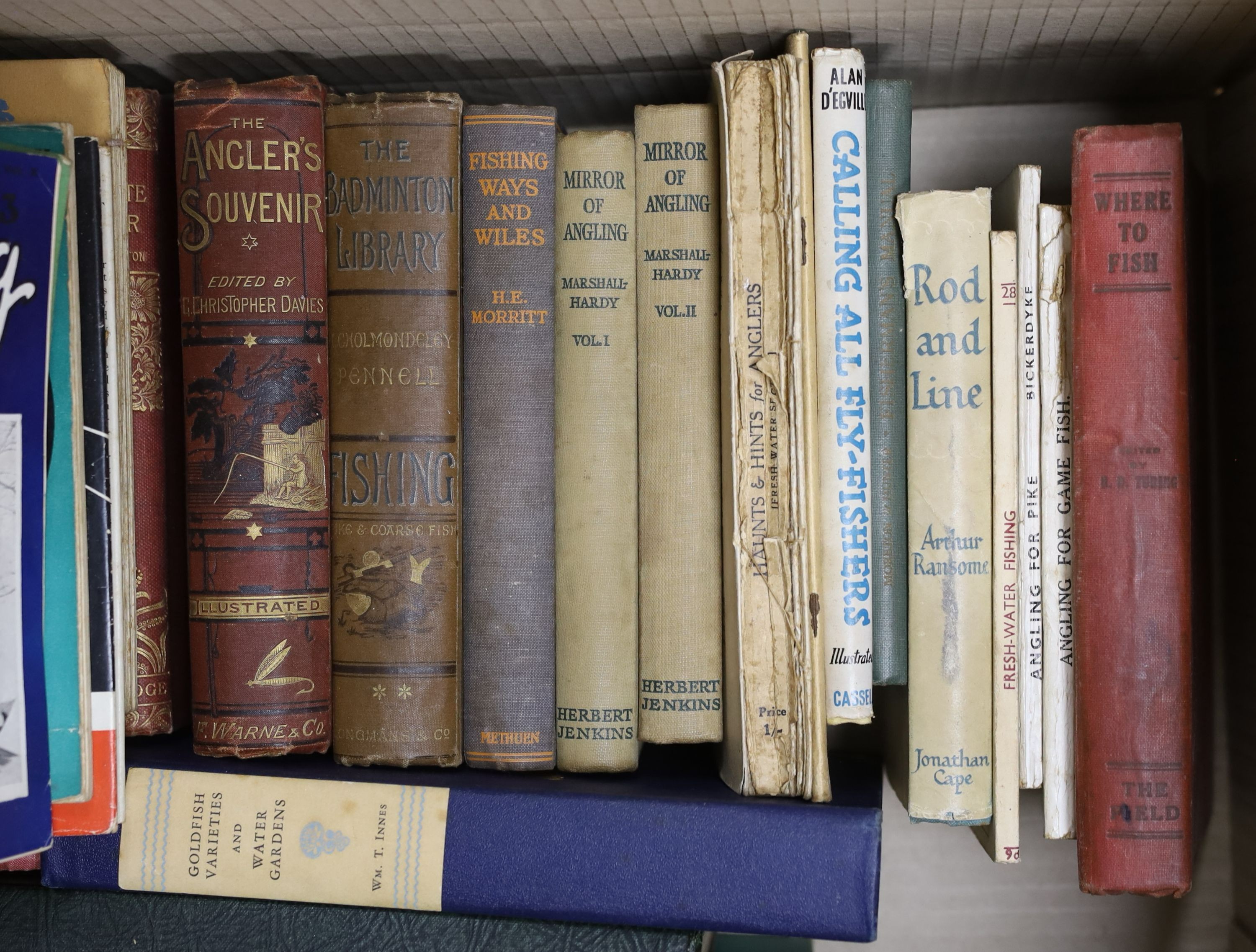 Collection of books on fishing, fish and other country pursuits